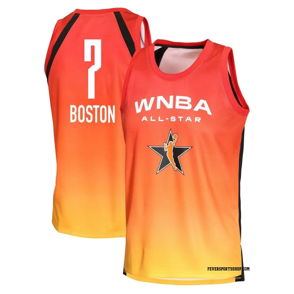 Men's Aliyah Boston ＃7 Explorer Edition Victory Orange Indiana Fever 2025 All-Star Game Jersey