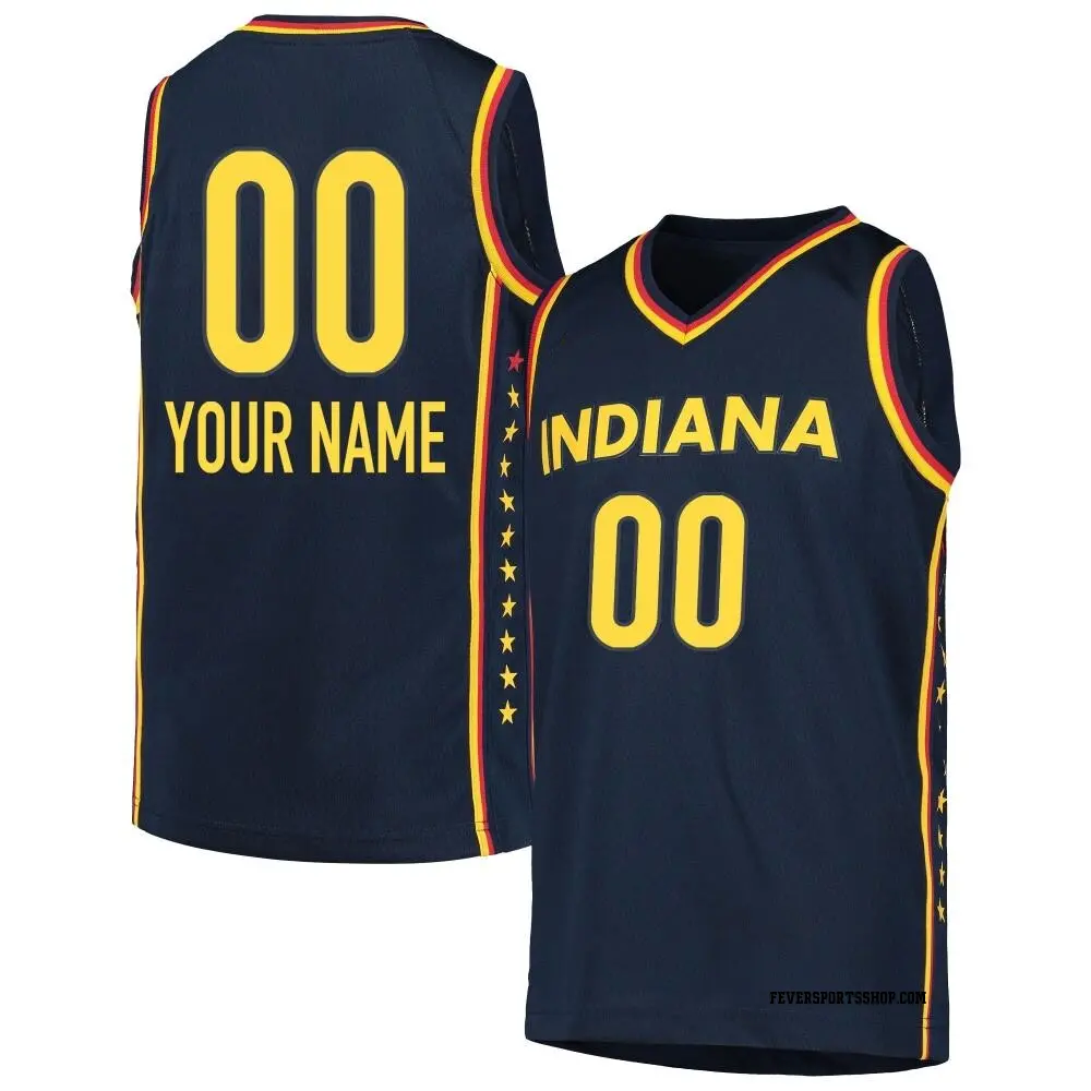 Men's Custom ＃00 Explorer Edition Victory Navy Indiana Fever 2021 Jersey