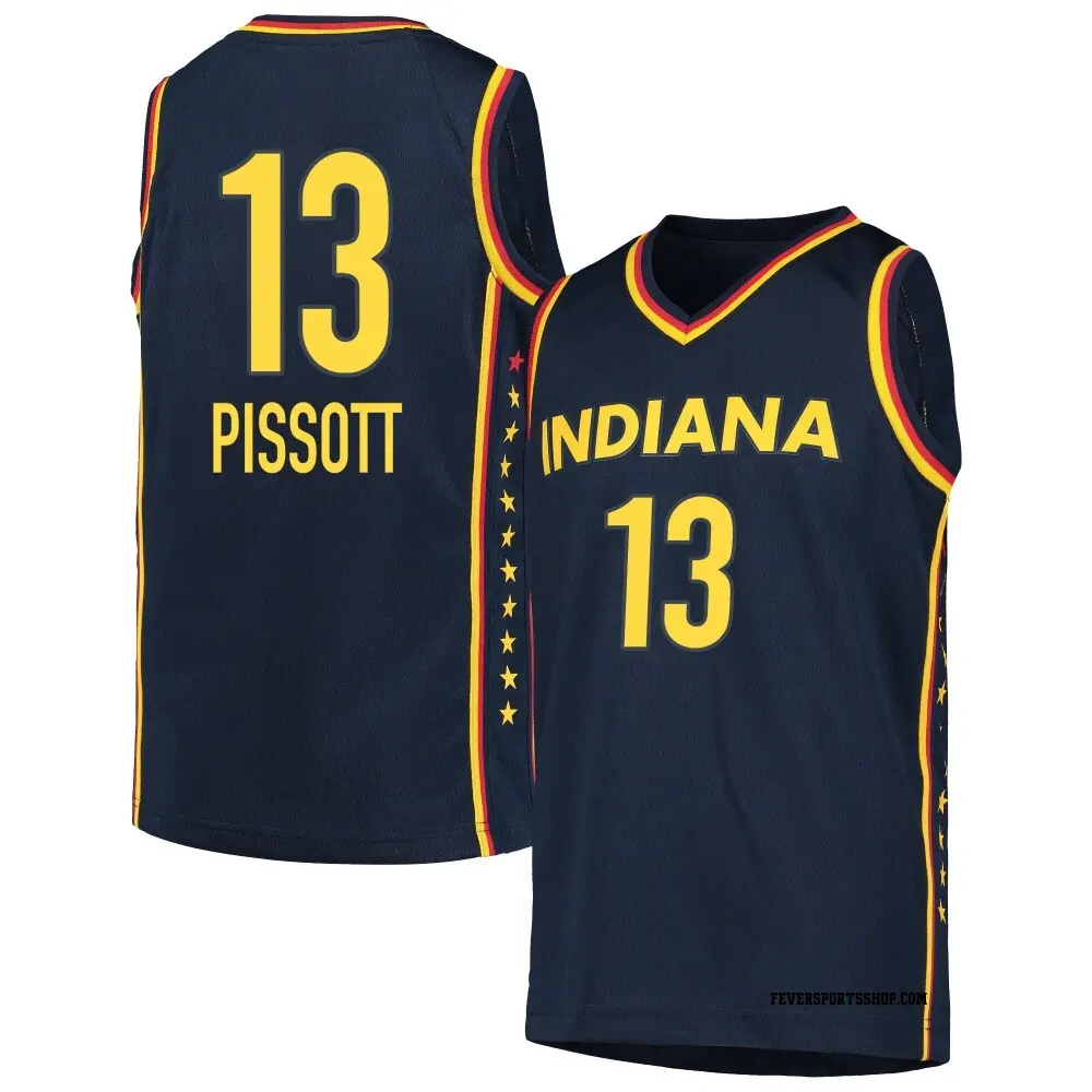 Men's Justine Pissott ＃13 Explorer Edition Victory Navy Indiana Fever 2021 Jersey