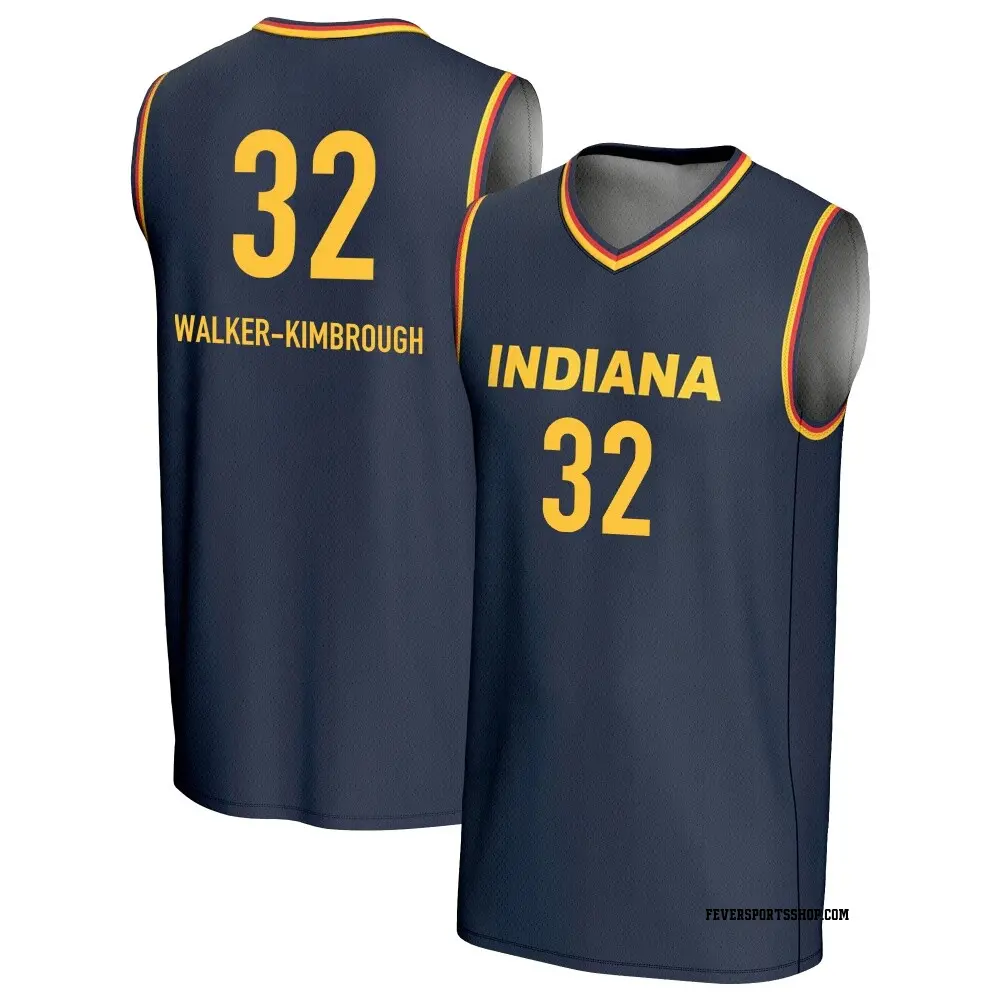 Men's Shatori Walker-Kimbrough ＃32 Replica Navy Indiana Fever Lightweight Jersey