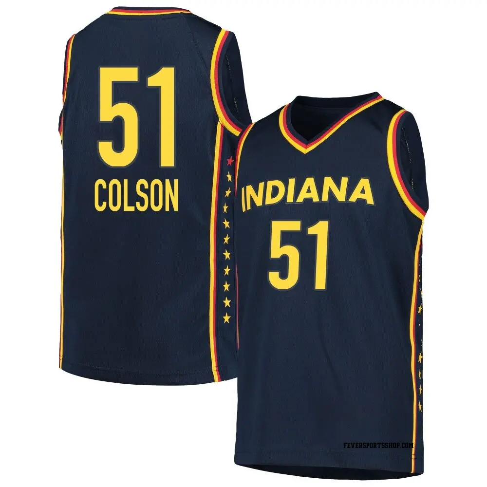 Men's Sydney Colson ＃51 Explorer Edition Victory Navy Indiana Fever 2021 Jersey
