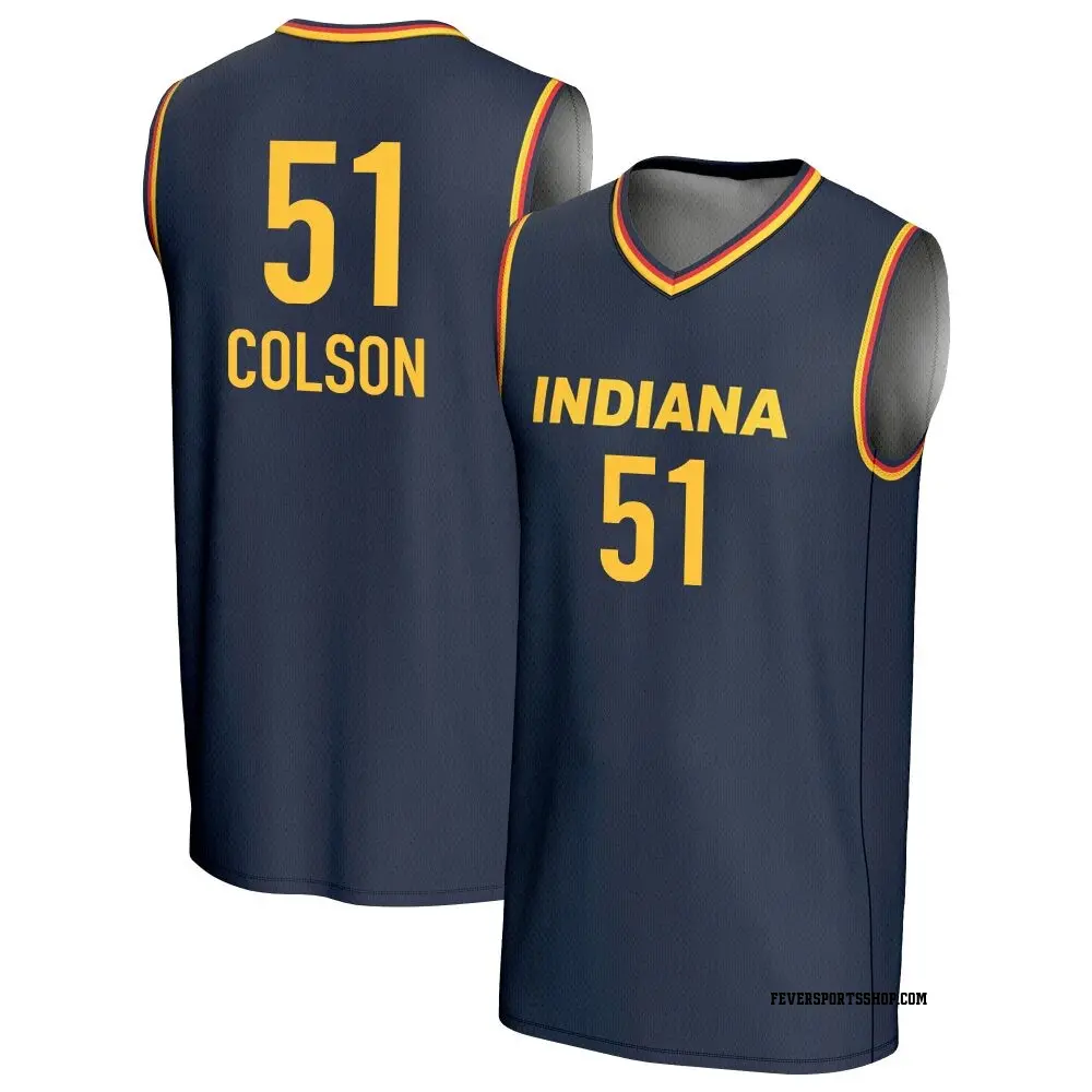Men's Sydney Colson ＃51 Replica Navy Indiana Fever Lightweight Jersey