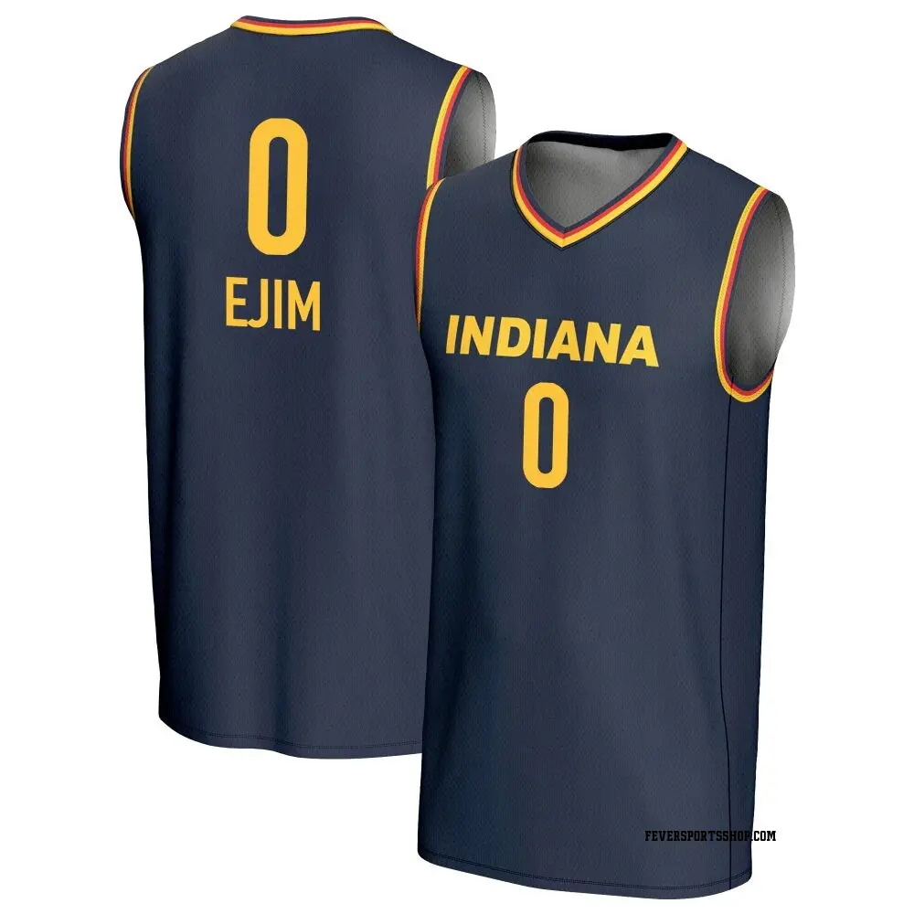 Men's Yvonne Ejim ＃0 Replica Navy Indiana Fever Lightweight Jersey