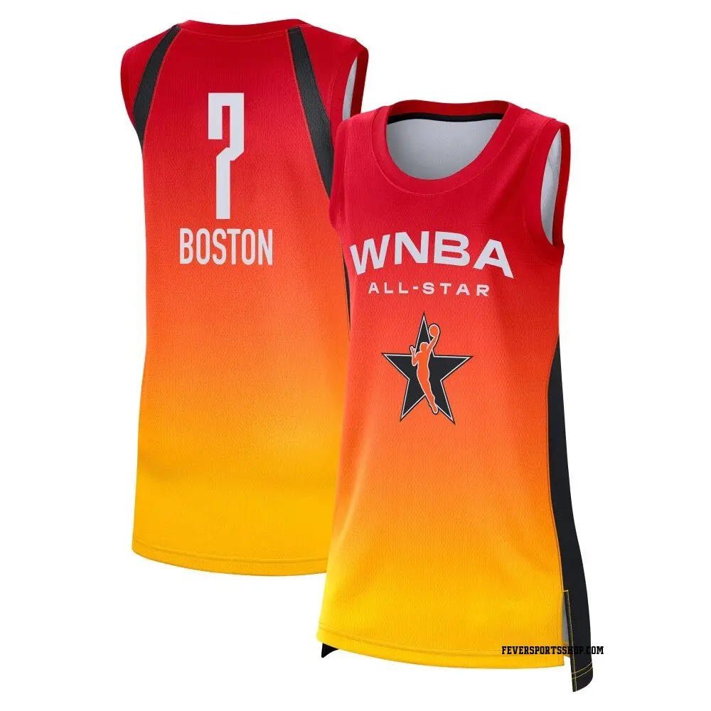 Women's Aliyah Boston ＃7 Explorer Edition Victory Orange Indiana Fever 2025 All-Star Game Jersey