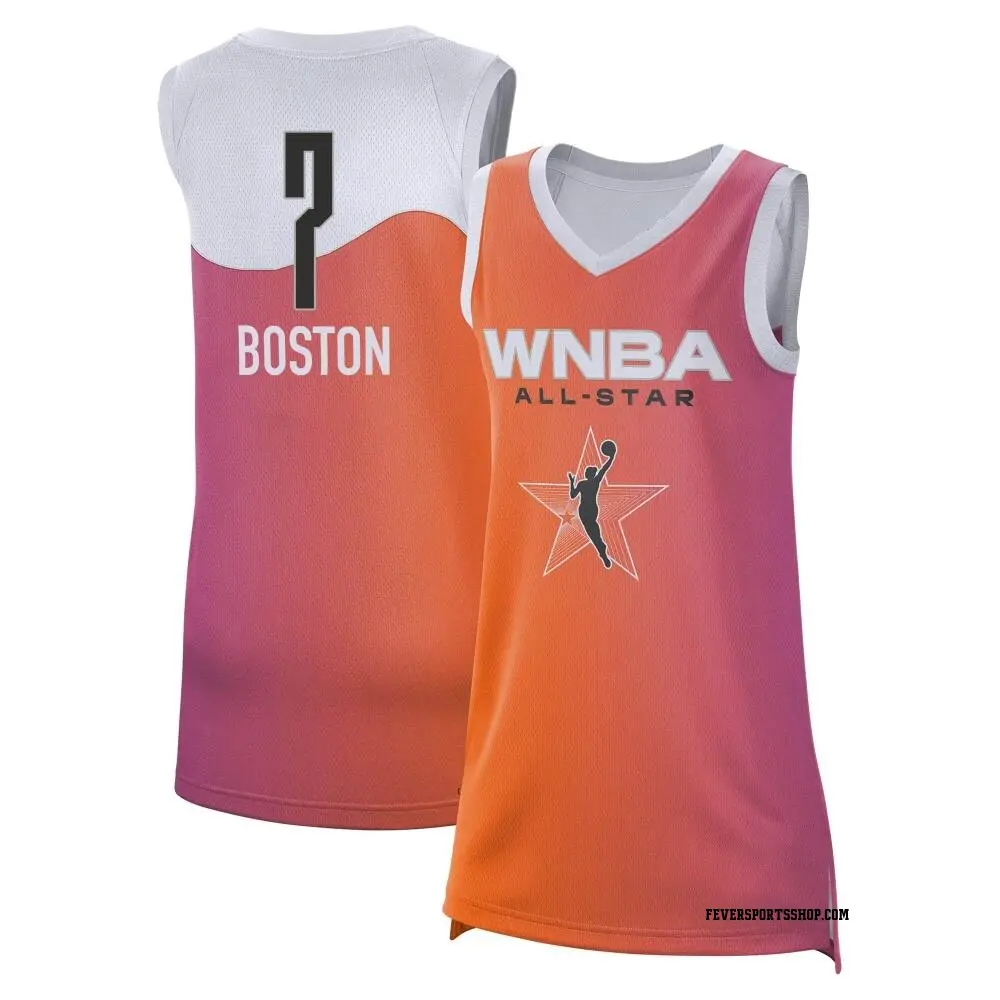 Women's Aliyah Boston ＃7 Game Pink Indiana Fever 2024 All-Star Victory Jersey