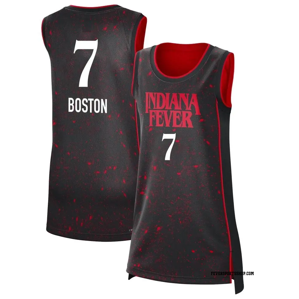 Women's Aliyah Boston ＃7 Rebel Edition Victory Black Indiana Fever 2021 Jersey