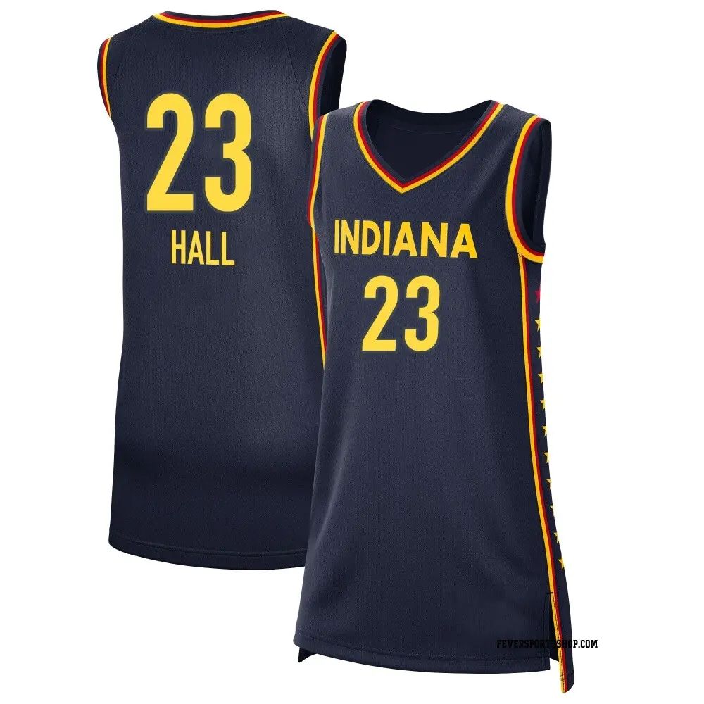 Women's Bree Hall ＃23 Explorer Edition Victory Navy Indiana Fever 2021 Jersey