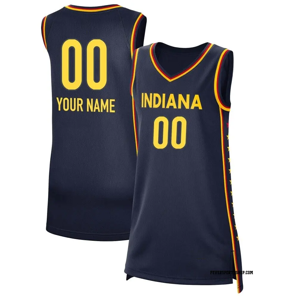 Women's Custom ＃00 Explorer Edition Victory Navy Indiana Fever 2021 Jersey