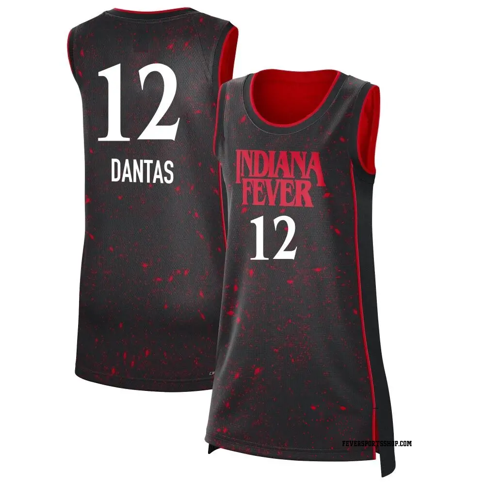 Women's Damiris Dantas ＃12 Rebel Edition Victory Black Indiana Fever 2021 Jersey