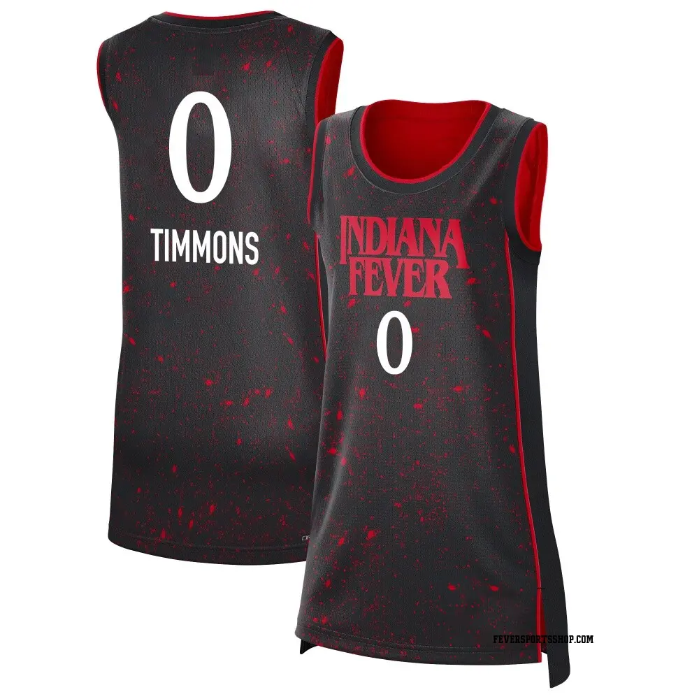 Women's Jessica Timmons ＃0 Rebel Edition Victory Black Indiana Fever 2021 Jersey