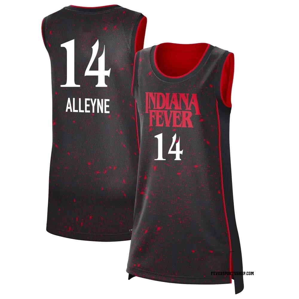 Women's Jillian Alleyne ＃14 Rebel Edition Victory Black Indiana Fever 2021 Jersey