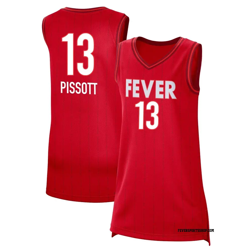 Women's Justine Pissott ＃13 Rebel Edition Victory Red Indiana Fever 2023 Jersey