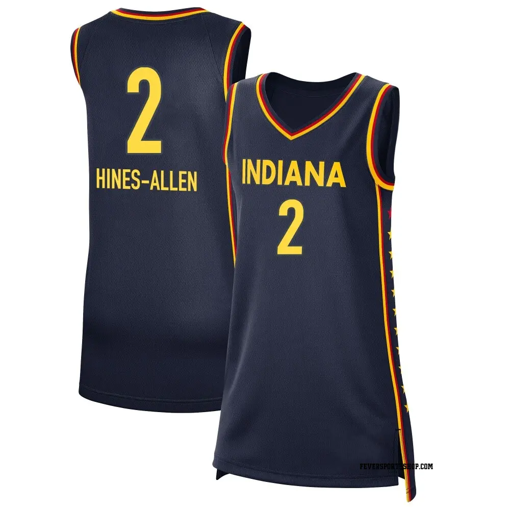 Women's Myisha Hines-Allen ＃2 Explorer Edition Victory Navy Indiana Fever 2021 Jersey