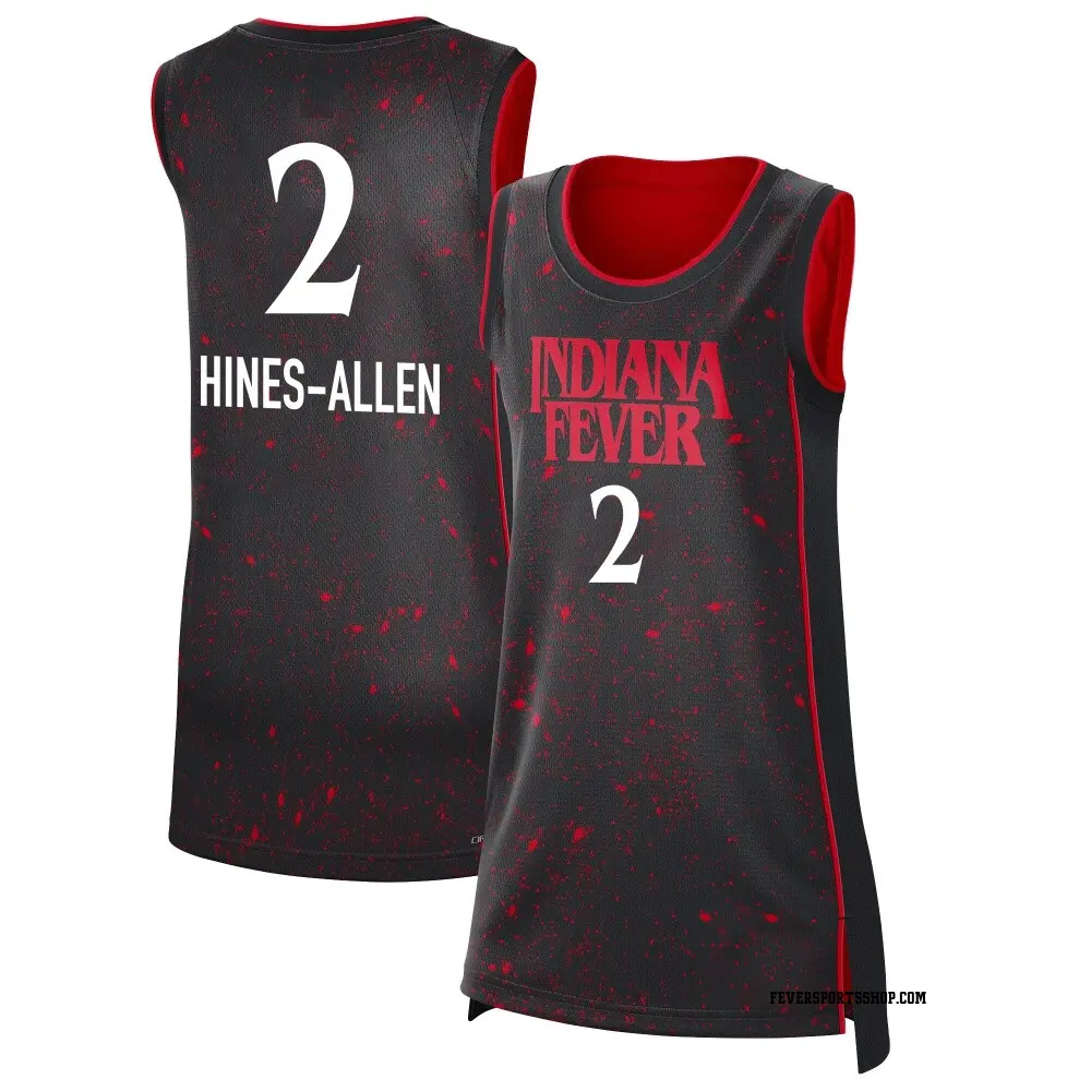 Women's Myisha Hines-Allen ＃2 Rebel Edition Victory Black Indiana Fever 2021 Jersey
