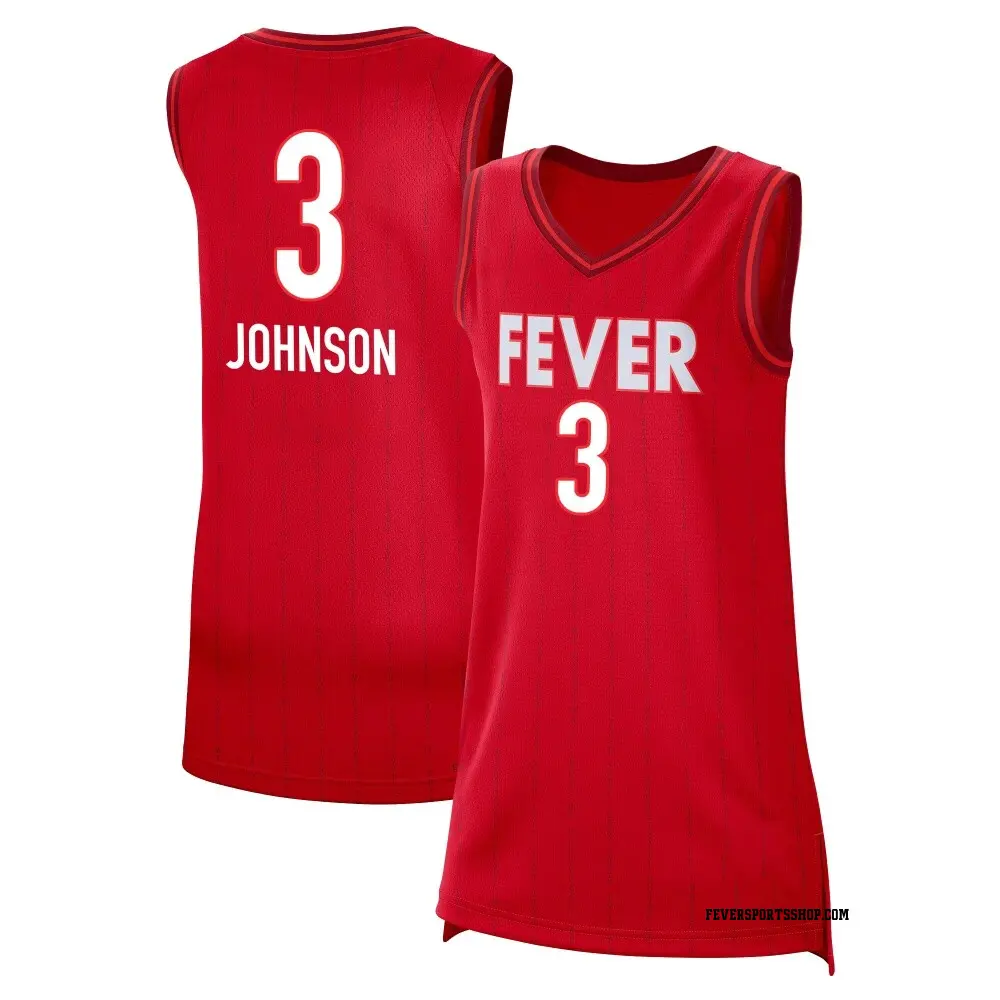 Women's Raven Johnson ＃3 Rebel Edition Victory Red Indiana Fever 2023 Jersey