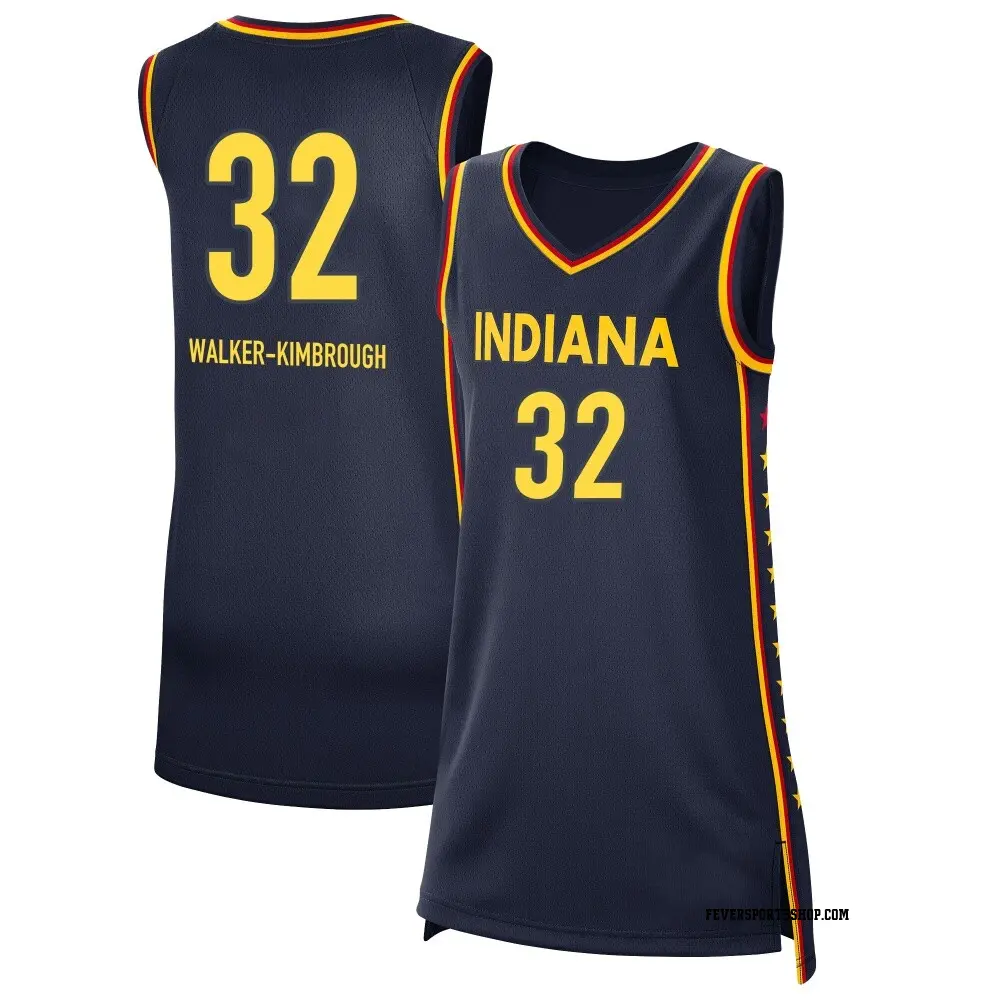 Women's Shatori Walker-Kimbrough ＃32 Explorer Edition Victory Navy Indiana Fever 2021 Jersey