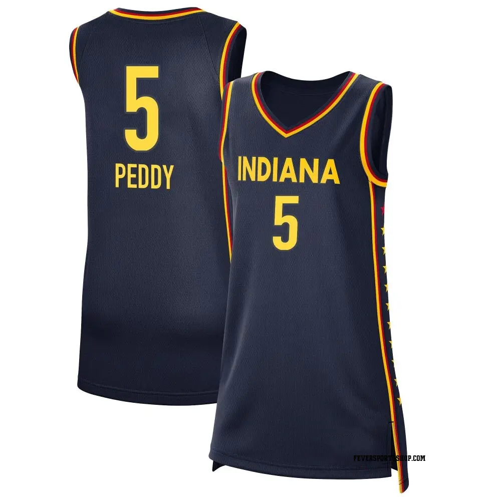Women's Shey Peddy ＃5 Explorer Edition Victory Navy Indiana Fever 2021 Jersey