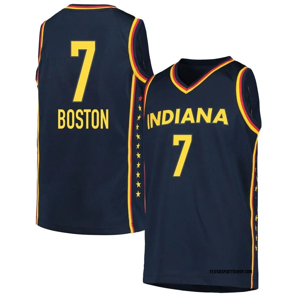 Youth Aliyah Boston ＃7 Explorer Edition Victory Navy Indiana Fever 2021 Jersey