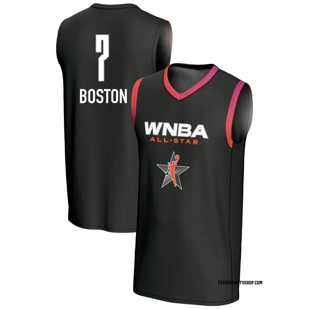 Youth Aliyah Boston ＃7 Replica Black Indiana Fever 2024 All-Star Game Lightweight Jersey