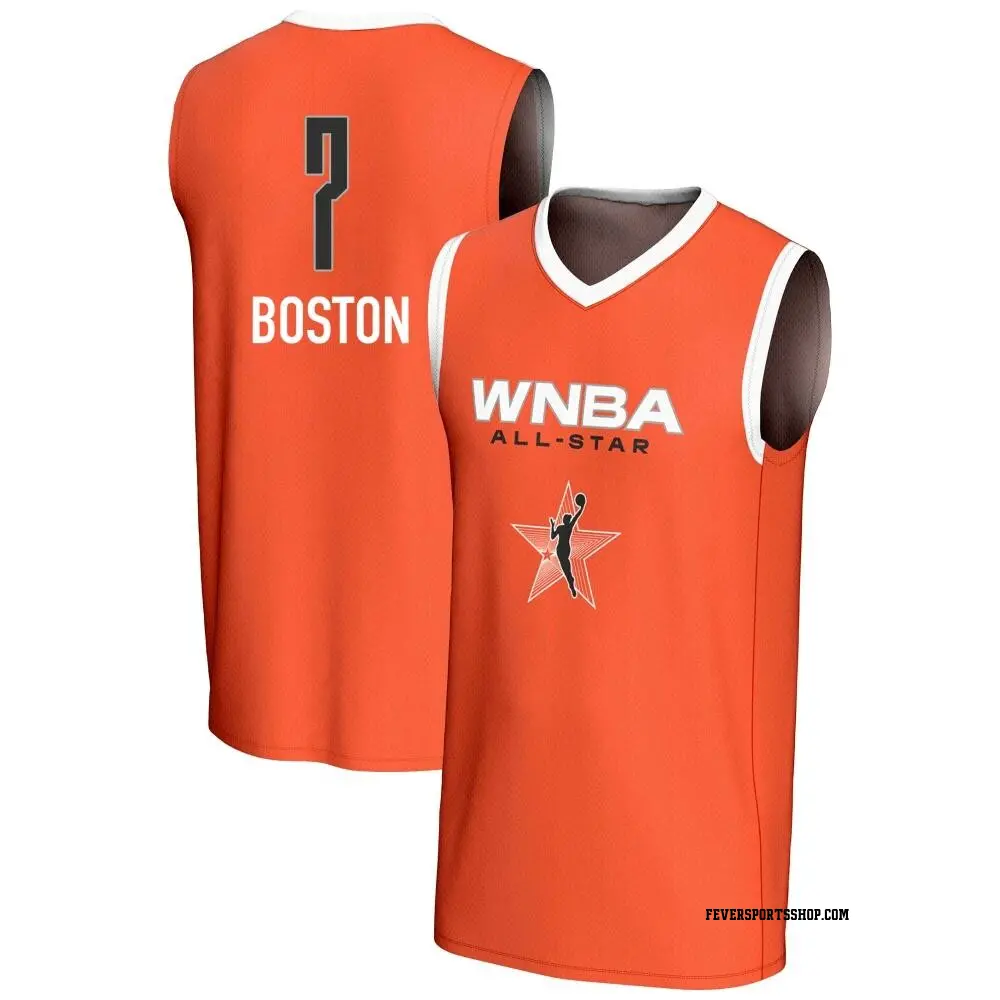 Youth Aliyah Boston ＃7 Replica Orange Indiana Fever 2024 All-Star Game Lightweight Jersey