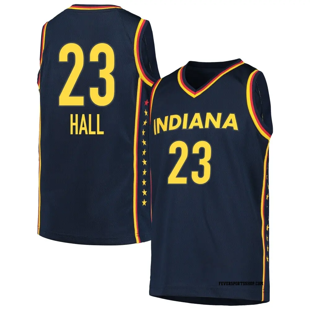 Youth Bree Hall ＃23 Explorer Edition Victory Navy Indiana Fever 2021 Jersey