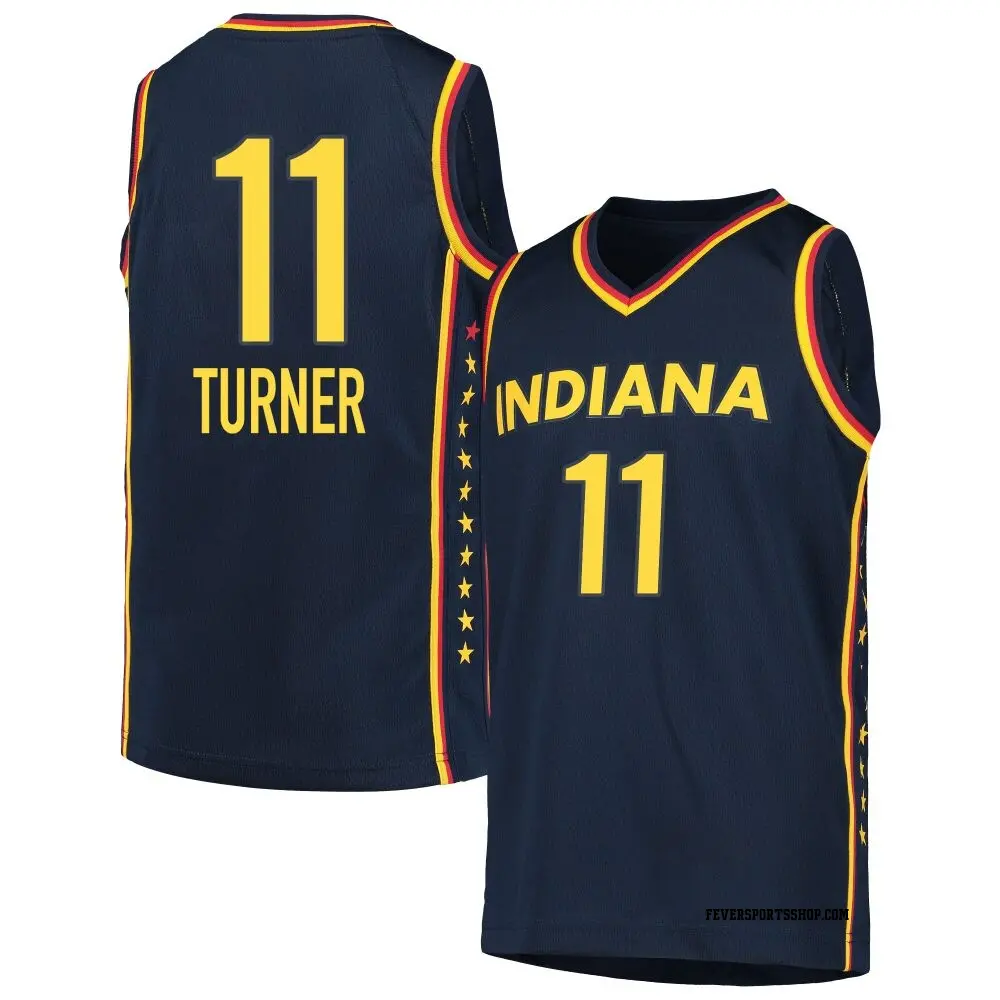 Youth Brianna Turner ＃11 Explorer Edition Victory Navy Indiana Fever 2021 Jersey