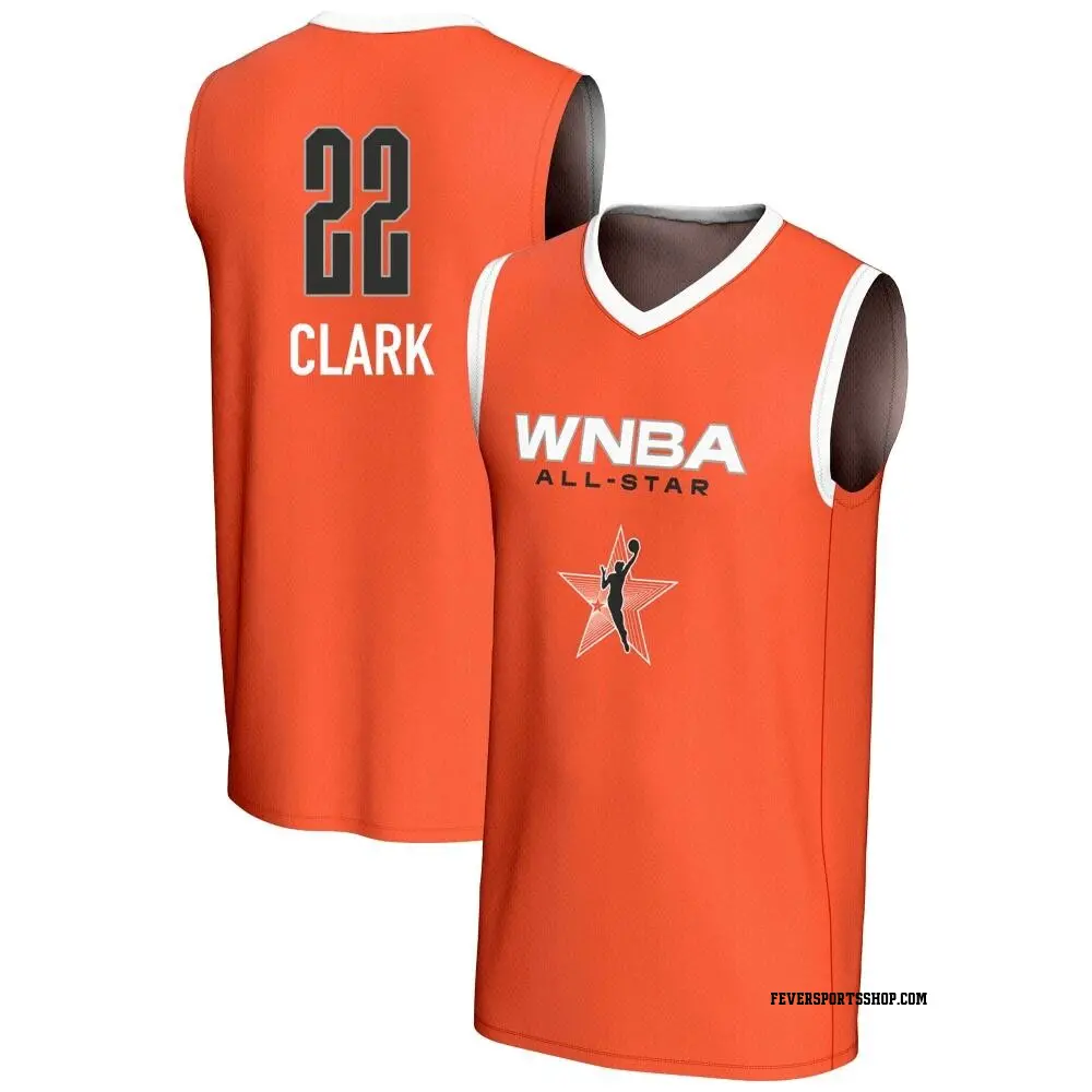 Youth Caitlin Clark ＃22 Replica Orange Indiana Fever 2024 All-Star Game Lightweight Jersey