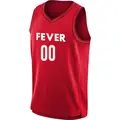 Youth Custom ＃00 Rebel Edition Victory Red Indiana Fever 2023 Jersey