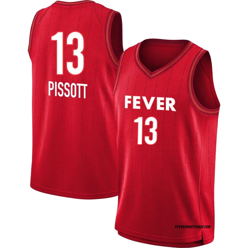 Youth Justine Pissott ＃13 Rebel Edition Victory Red Indiana Fever 2023 Jersey