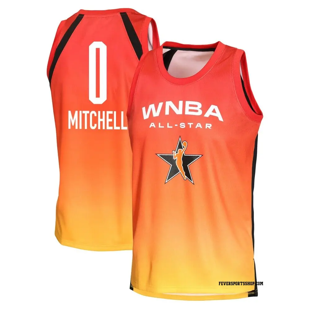 Youth Kelsey Mitchell ＃0 Explorer Edition Victory Orange Indiana Fever 2025 All-Star Game Jersey