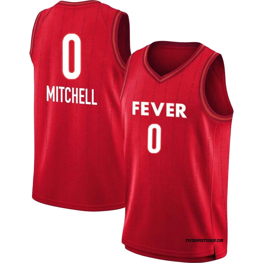 Youth Kelsey Mitchell ＃0 Rebel Edition Victory Red Indiana Fever 2023 Jersey