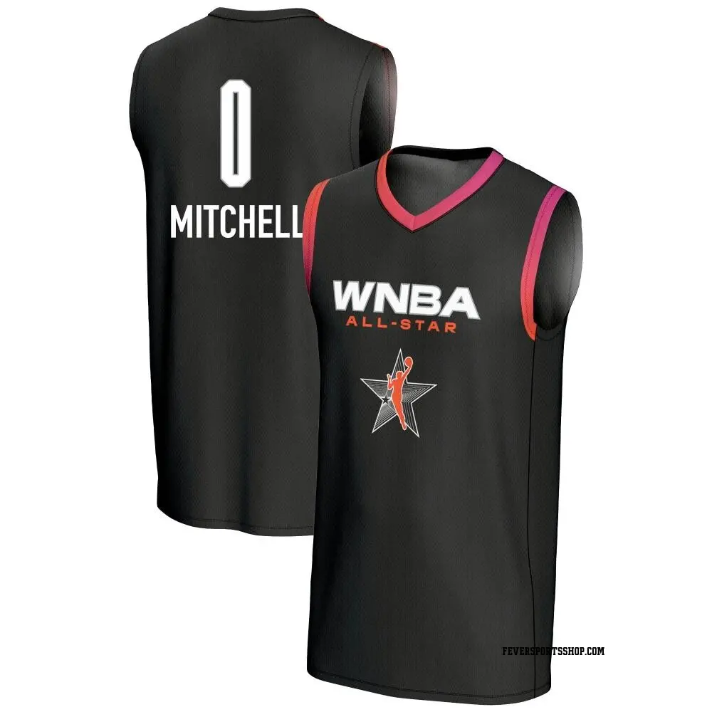 Youth Kelsey Mitchell ＃0 Replica Black Indiana Fever 2024 All-Star Game Lightweight Jersey
