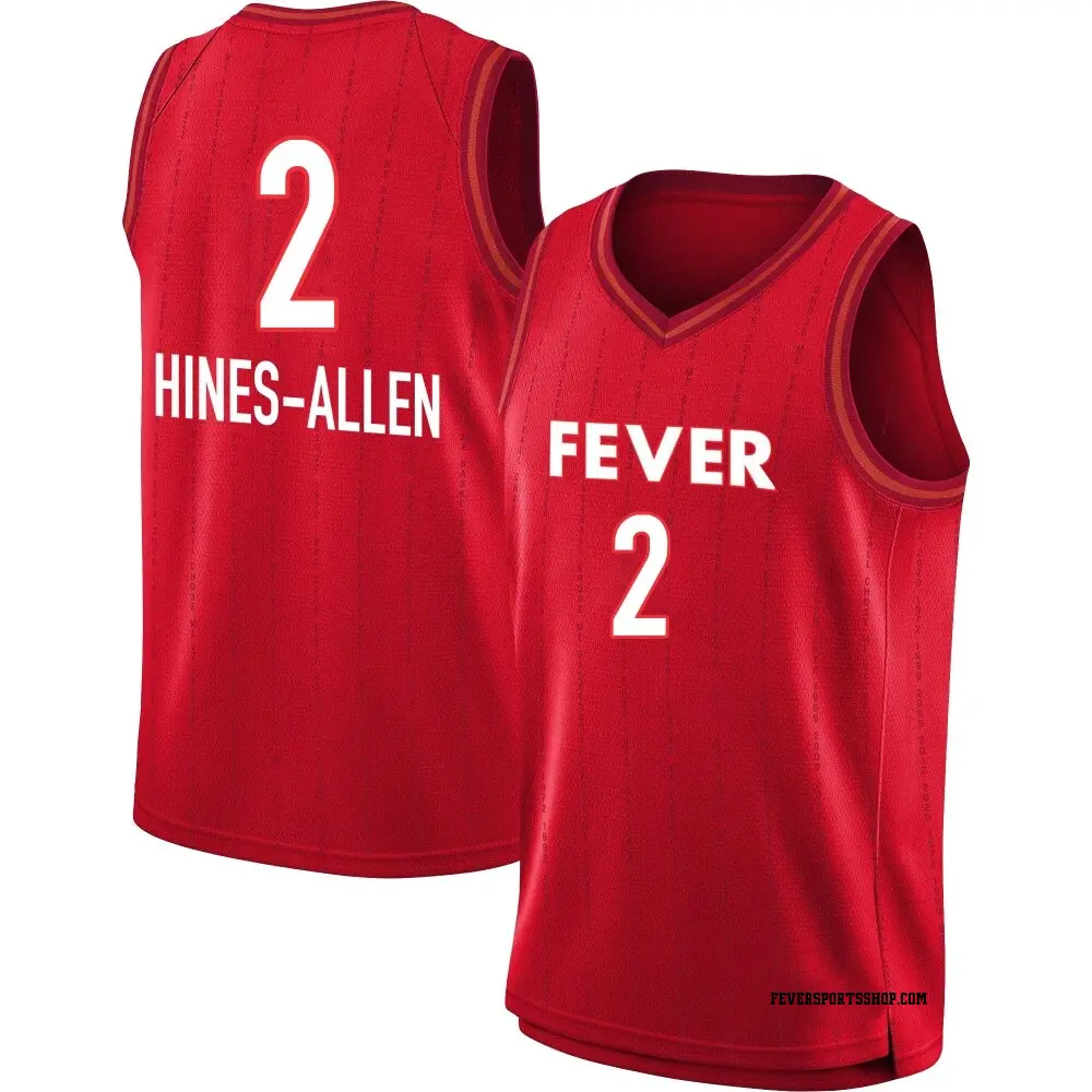 Youth Myisha Hines-Allen ＃2 Rebel Edition Victory Red Indiana Fever 2023 Jersey
