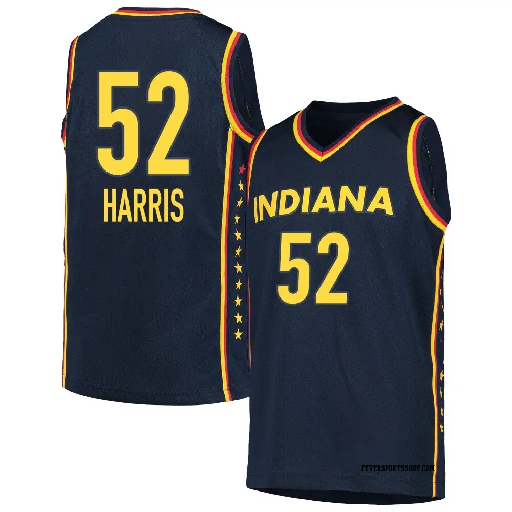 Youth Tyasha Harris ＃52 Explorer Edition Victory Navy Indiana Fever 2021 Jersey